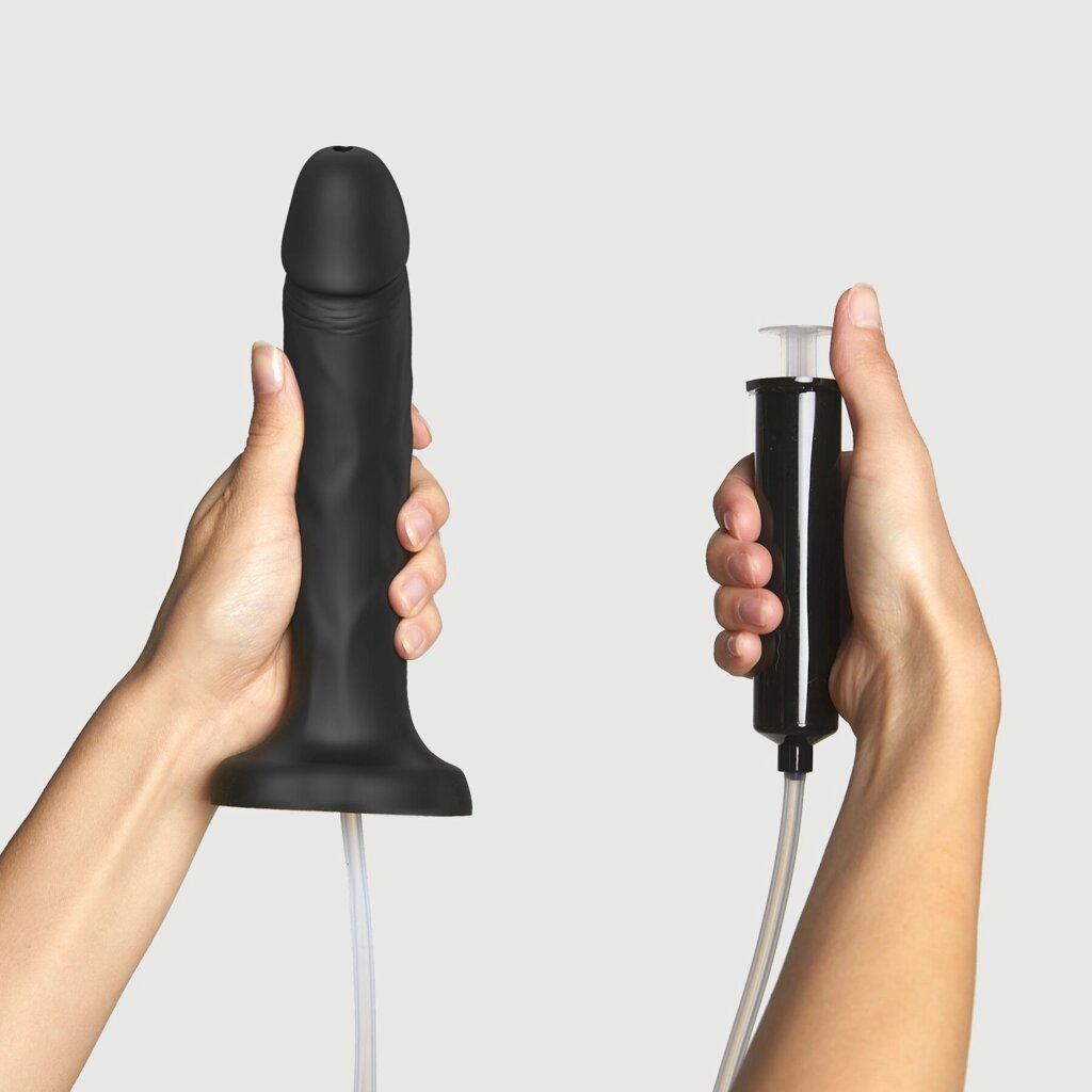 Кінчаючий фалоімітатор Strap-On-Me SQUIRTING CUM DILDO REALISTIC Black L від компанії Інтернет магазин Персик - фото 1