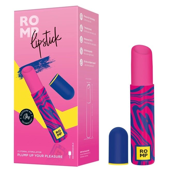 Кліторальний вібратор Romp Lipstick у вигляді губної памади, рожевий від компанії Інтернет магазин Персик - фото 1