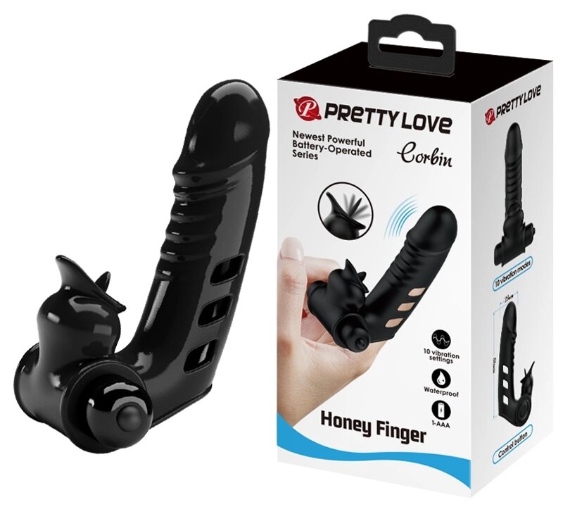 Клітуальний стимулятор для пальців досить кохання - Corbin Finger Black, Bi-014859 від компанії Інтернет магазин Персик - фото 1