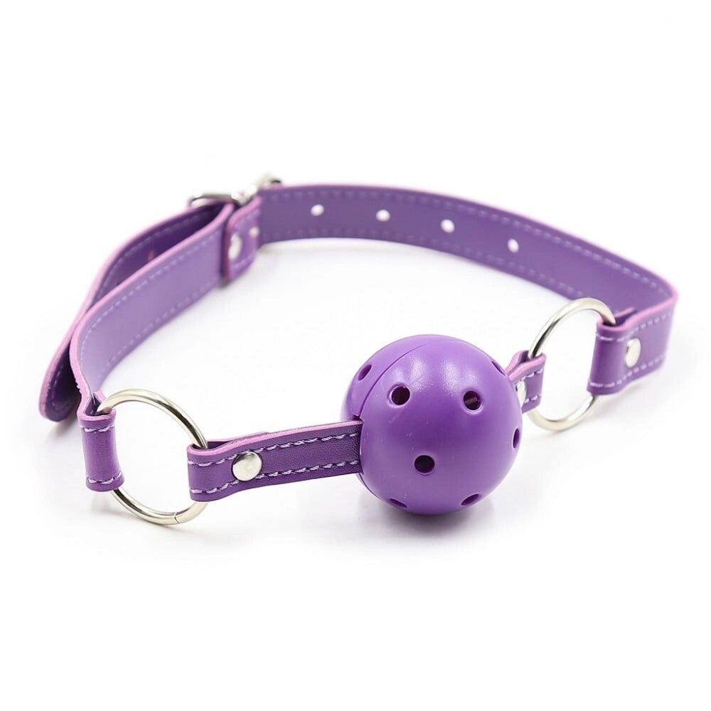 Кляп DS Fetish, фіолетовий кулька на фіолетовому ремінці від компанії Інтернет магазин Персик - фото 1