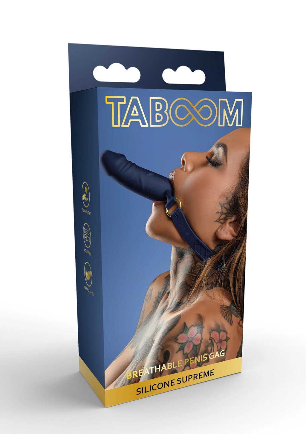 Кляп у вигляді пеніса Taboom Silicone Supreme, синій від компанії Інтернет магазин Персик - фото 1