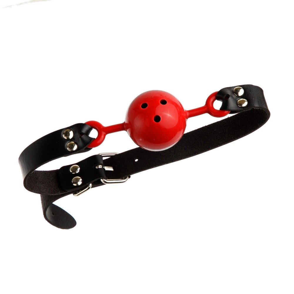Кляп з червоною кулькою, латекс, чорний ремінь від компанії Інтернет магазин Персик - фото 1