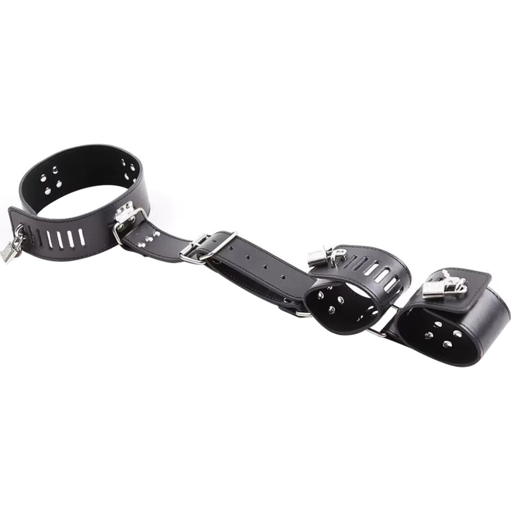Комір з наручниками фетиш -коміра з руками чорний від компанії Інтернет магазин Персик - фото 1
