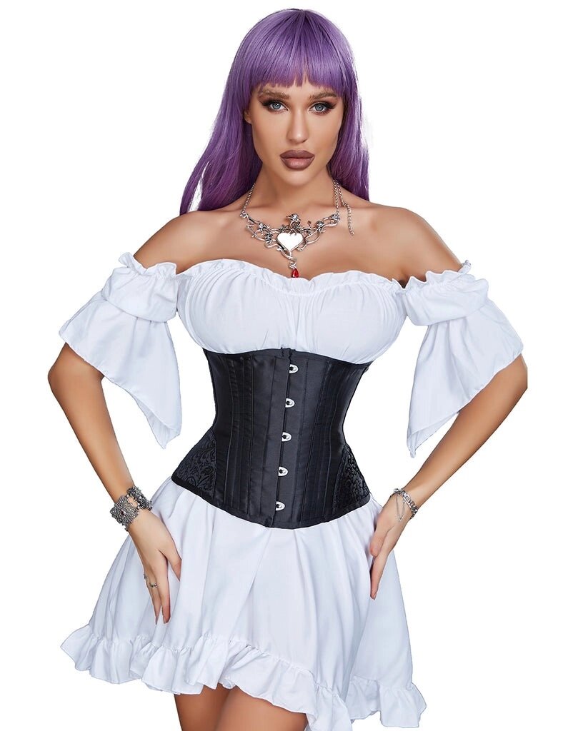 Корсет Star Night Corset з гачками та шнурівкою, чорний, L від компанії Інтернет магазин Персик - фото 1