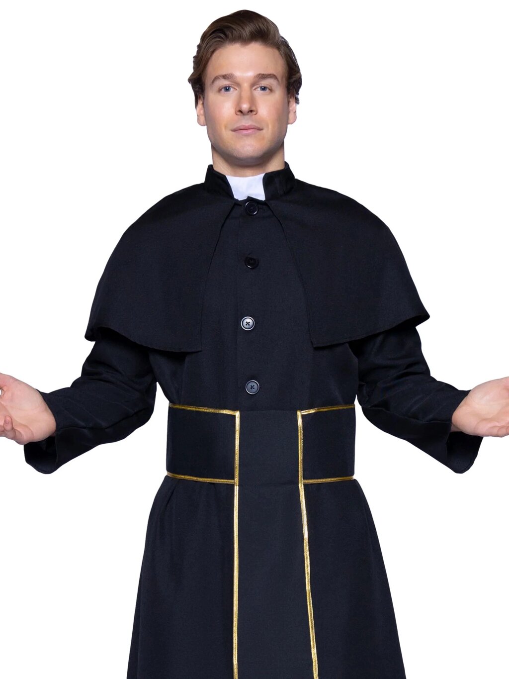 Костюм католицького священика Leg Avenue Priest 2 предмета, чорний, M / L від компанії Інтернет магазин Персик - фото 1