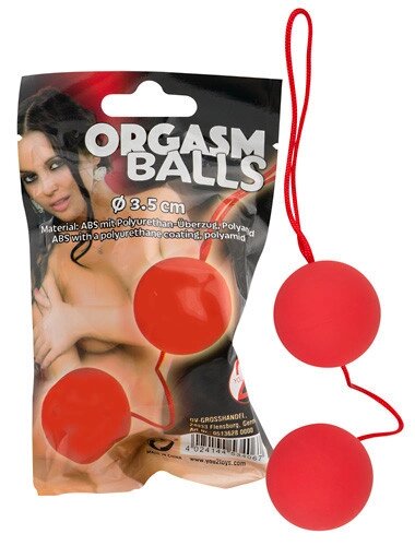 Красные вагинальные шарики ОРГАЗМ ##от компании## Интернет магазин Персик - ##фото## 1