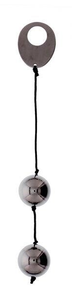 Кульки вагінальні DOMINO METALLIC BALLS, CHROME BLACK від компанії Інтернет магазин Персик - фото 1