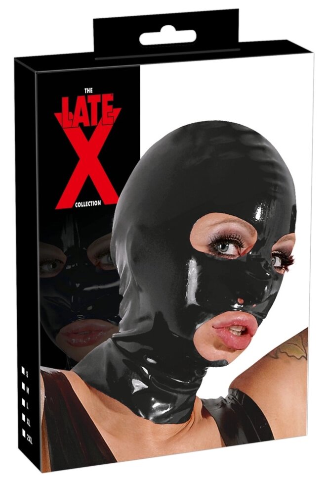 Латексна маска з отворами (чорна) від компанії Інтернет магазин Персик - фото 1