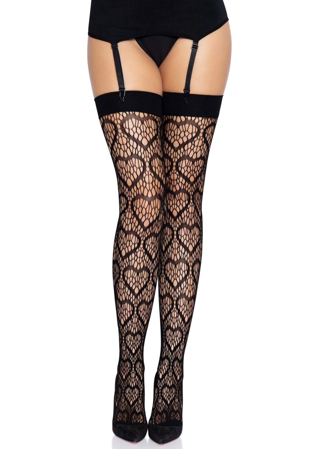 Leg Avenue Heart net thigh highs OS Black від компанії Інтернет магазин Персик - фото 1