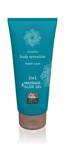 Лубрикант і масажне масло 2 в 1 Massage- & Glide gel 2in1 Amber scent 200 мл від компанії Інтернет магазин Персик - фото 1