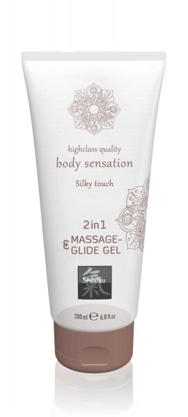 Лубрикант і масажне масло 2 в 1 Massage- & Glide gel 2in1 Silky touch, 200 мл від компанії Інтернет магазин Персик - фото 1