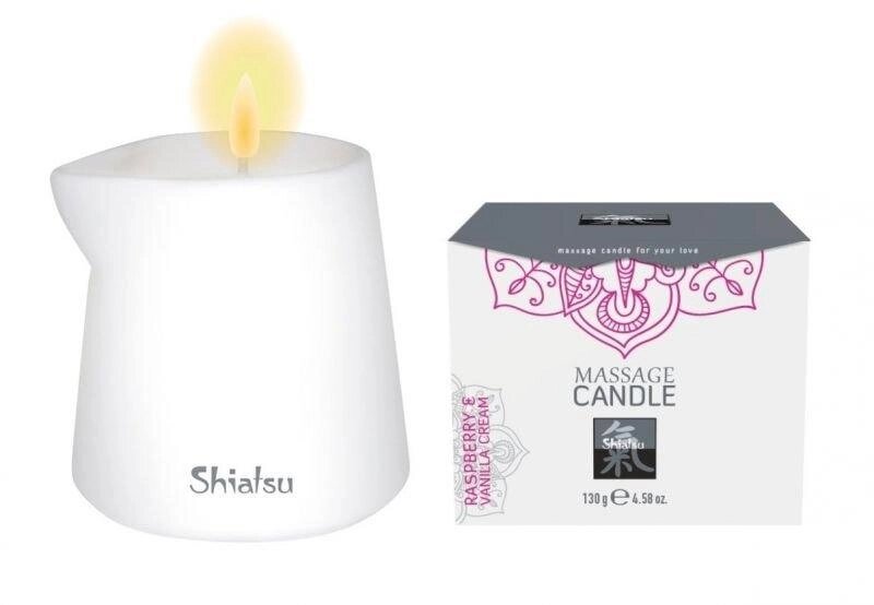 Масажна свічка SHIATSU Малина і Ванільний Крем, 130 гр від компанії Інтернет магазин Персик - фото 1