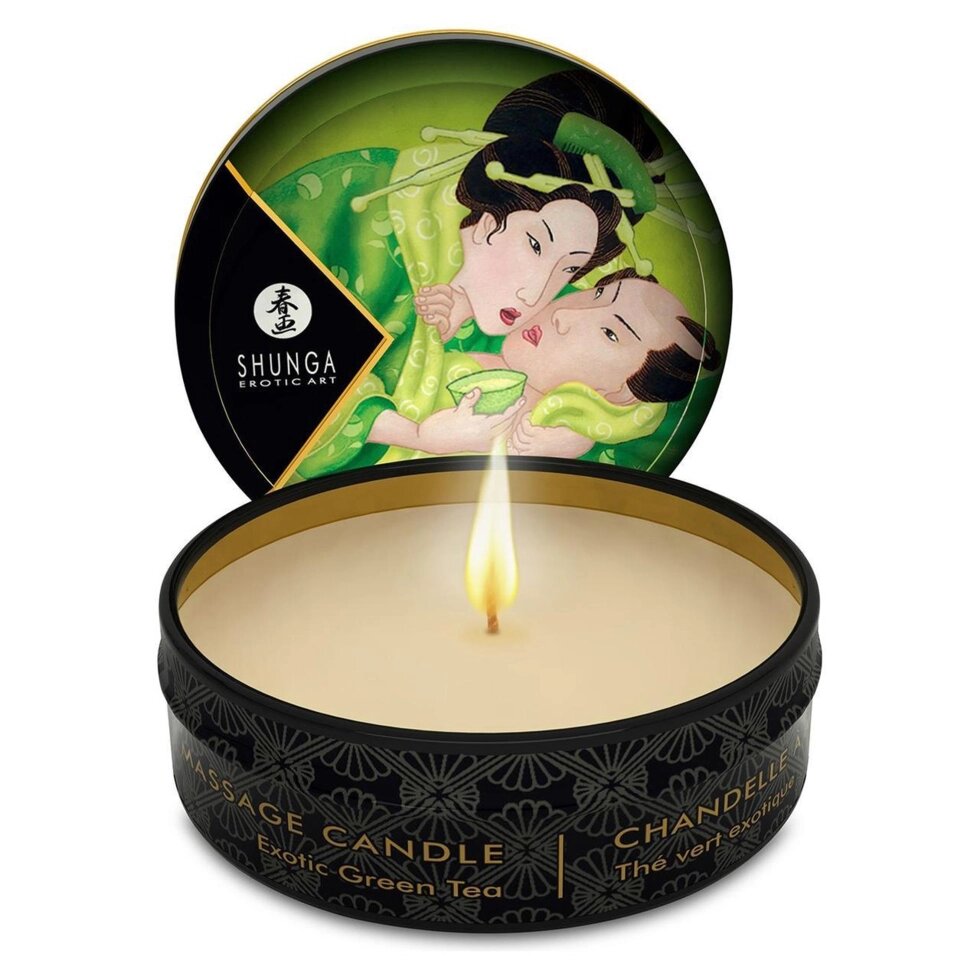Масажна свічка Shunga MINI MASSAGE CANDLE - Exotic Green Tea від компанії Інтернет магазин Персик - фото 1