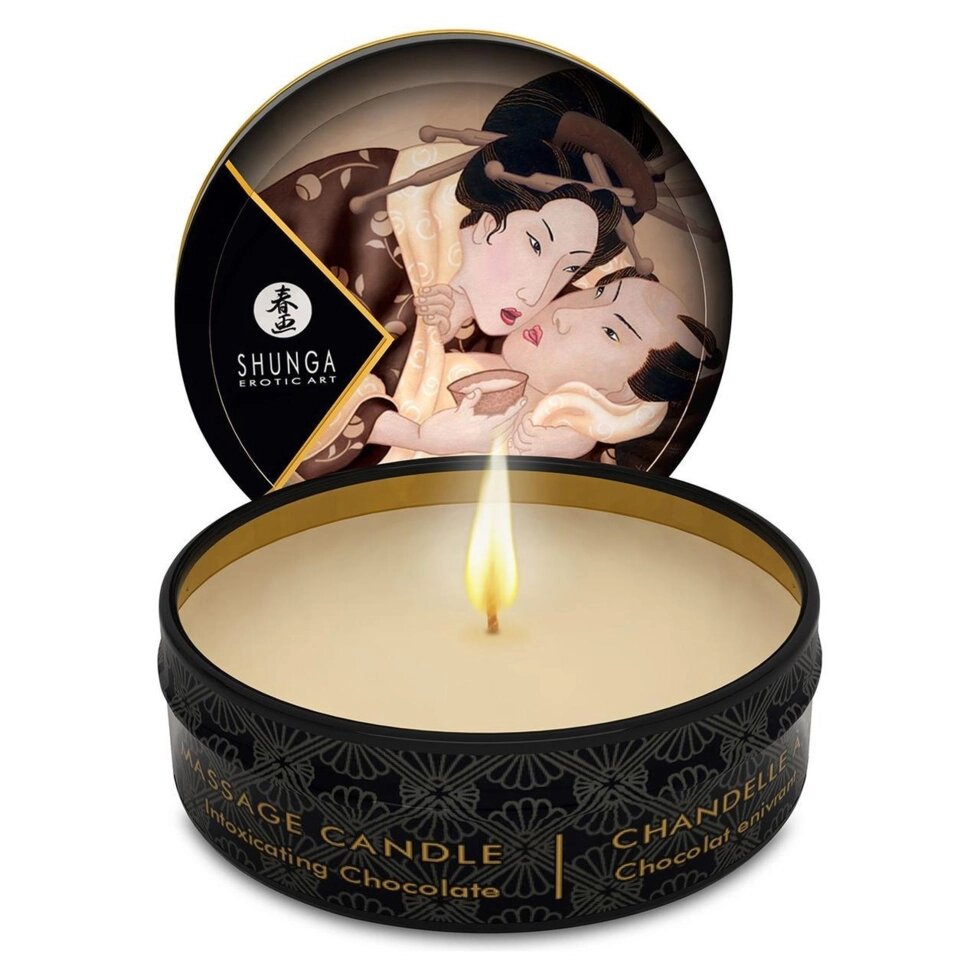 Масажна свічка Shunga MINI MASSAGE CANDLE - Intoxicating Chocolate від компанії Інтернет магазин Персик - фото 1