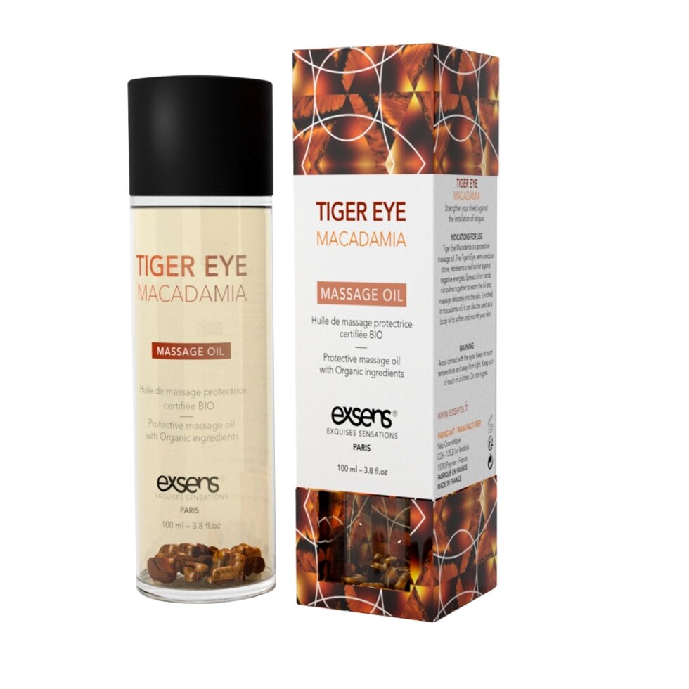 Масажне масло EXSENS Tiger Eye Macadamia (захист з тигровим оком) 100мл від компанії Інтернет магазин Персик - фото 1