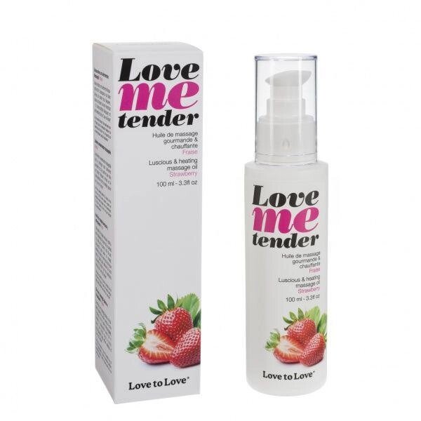Масажне масло Love To Love LOVE ME TENDER Strawberry (100 мл) від компанії Інтернет магазин Персик - фото 1