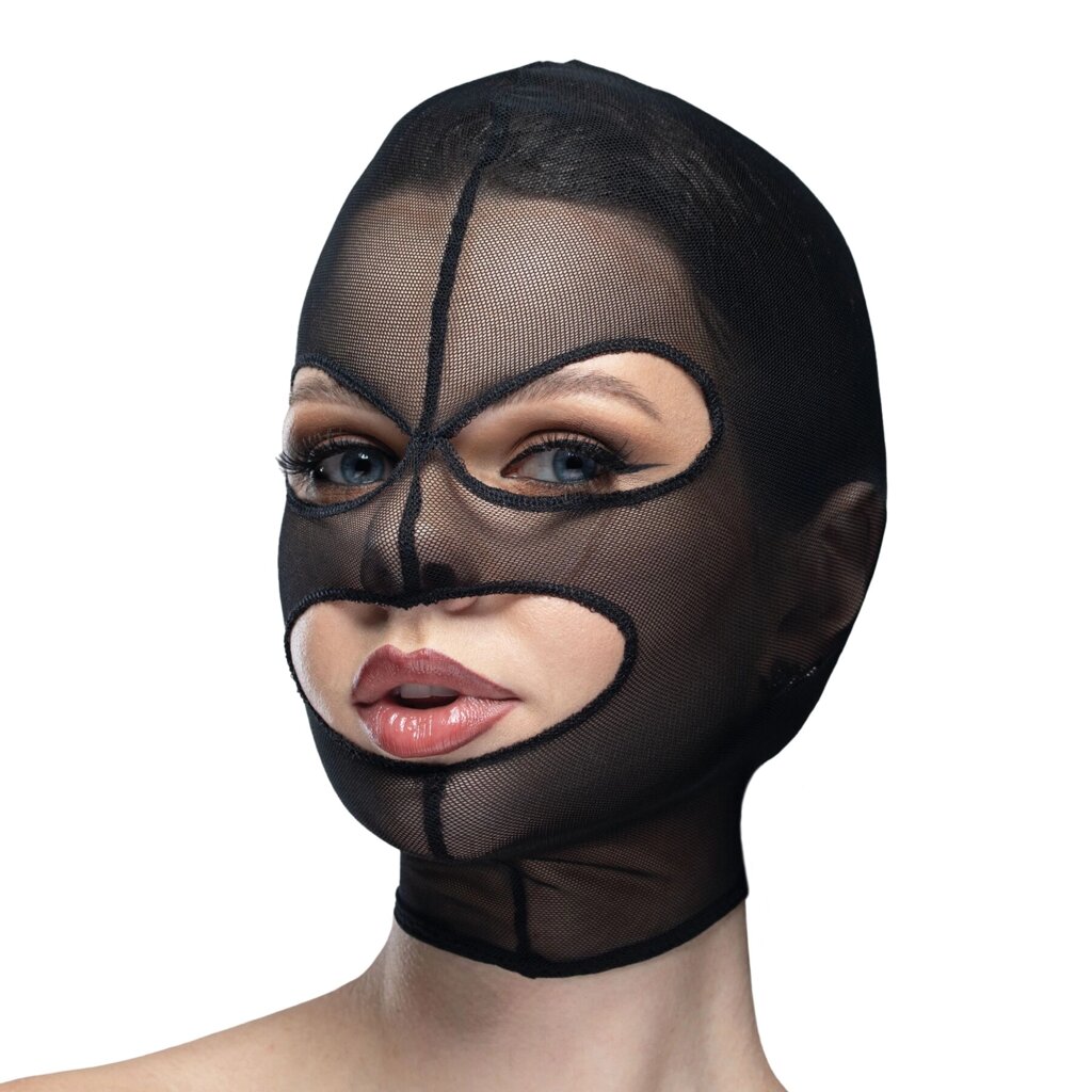 Маска сітка з відкритим ротом та очима Feral Feelings - Mask Black від компанії Інтернет магазин Персик - фото 1