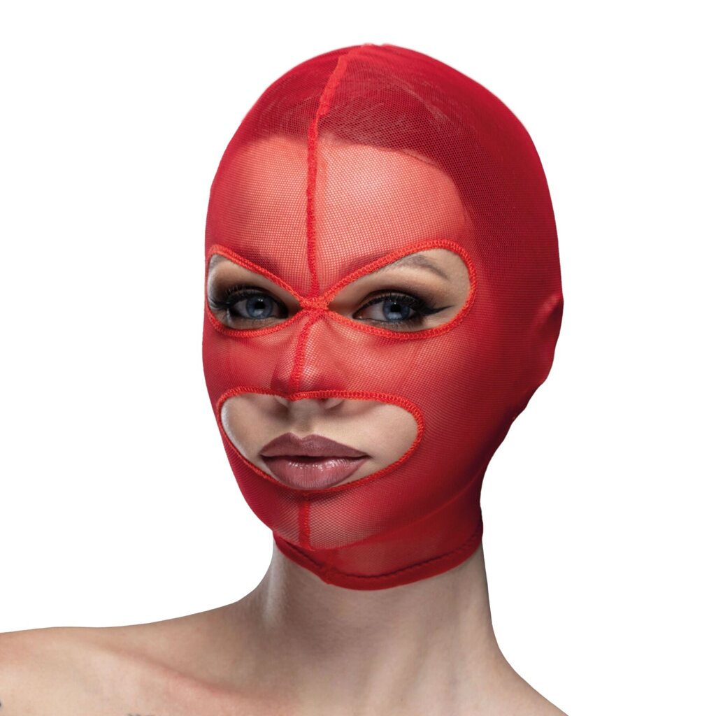 Маска сітка з відкритим ротом та очима Feral Feelings - Mask Red від компанії Інтернет магазин Персик - фото 1