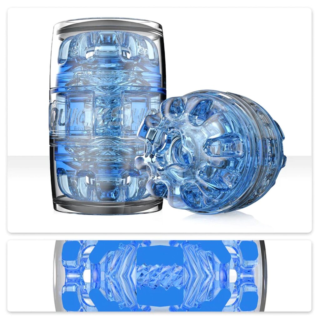 Мастурбатор Fleshlight Quickshot Turbo Blue Ice, компактний, відмінно для пар і минета від компанії Інтернет магазин Персик - фото 1