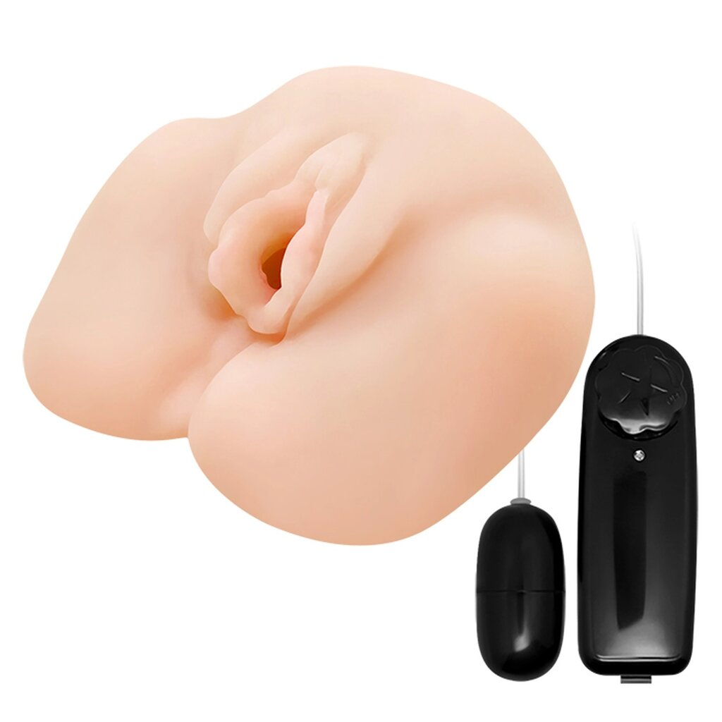 Мастурбатор реалістичний Baile Ultra Realistic Vagina, у вигляді вагіни, з вібрацією, бежевий,15 х 14 см від компанії Інтернет магазин Персик - фото 1