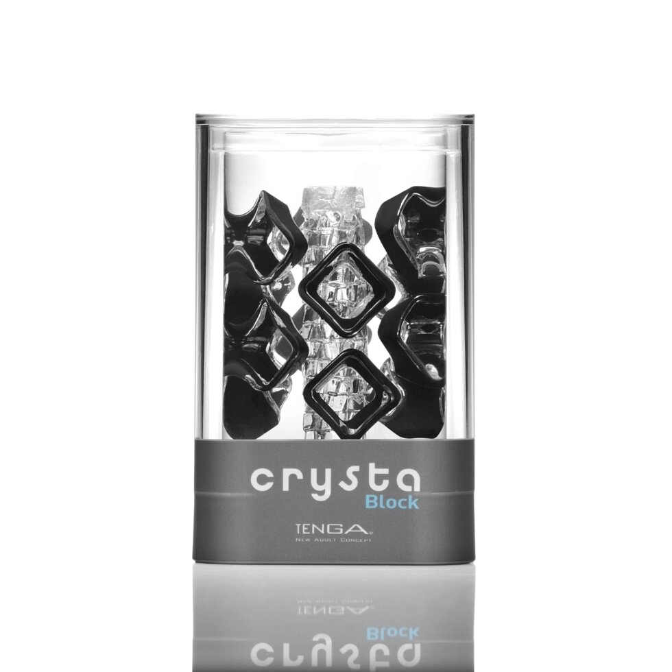 Мастурбатор TENGA Crysta Block, унікальний рельєф, що стимулюють щільні блоки, прозорий матеріал від компанії Інтернет магазин Персик - фото 1