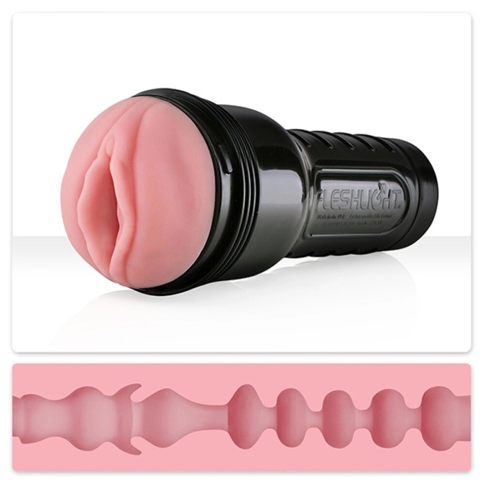 Мастурбатор вагина в колбі Fleshlight Pink Lady Mini-Lotus, з рельєфом, кібершкіра, бежевий від компанії Інтернет магазин Персик - фото 1