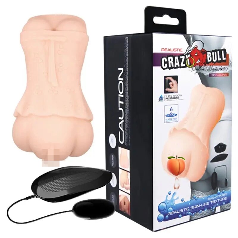 Мастурбатор вагіна з вібрацією і технологією вироблення лубриканта CRAZY BULL від компанії Інтернет магазин Персик - фото 1