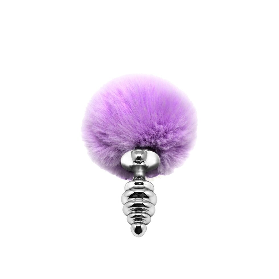 Металевий анальний пробний пробки живий пухнастий крутний штепсель s фіолетовий від компанії Інтернет магазин Персик - фото 1