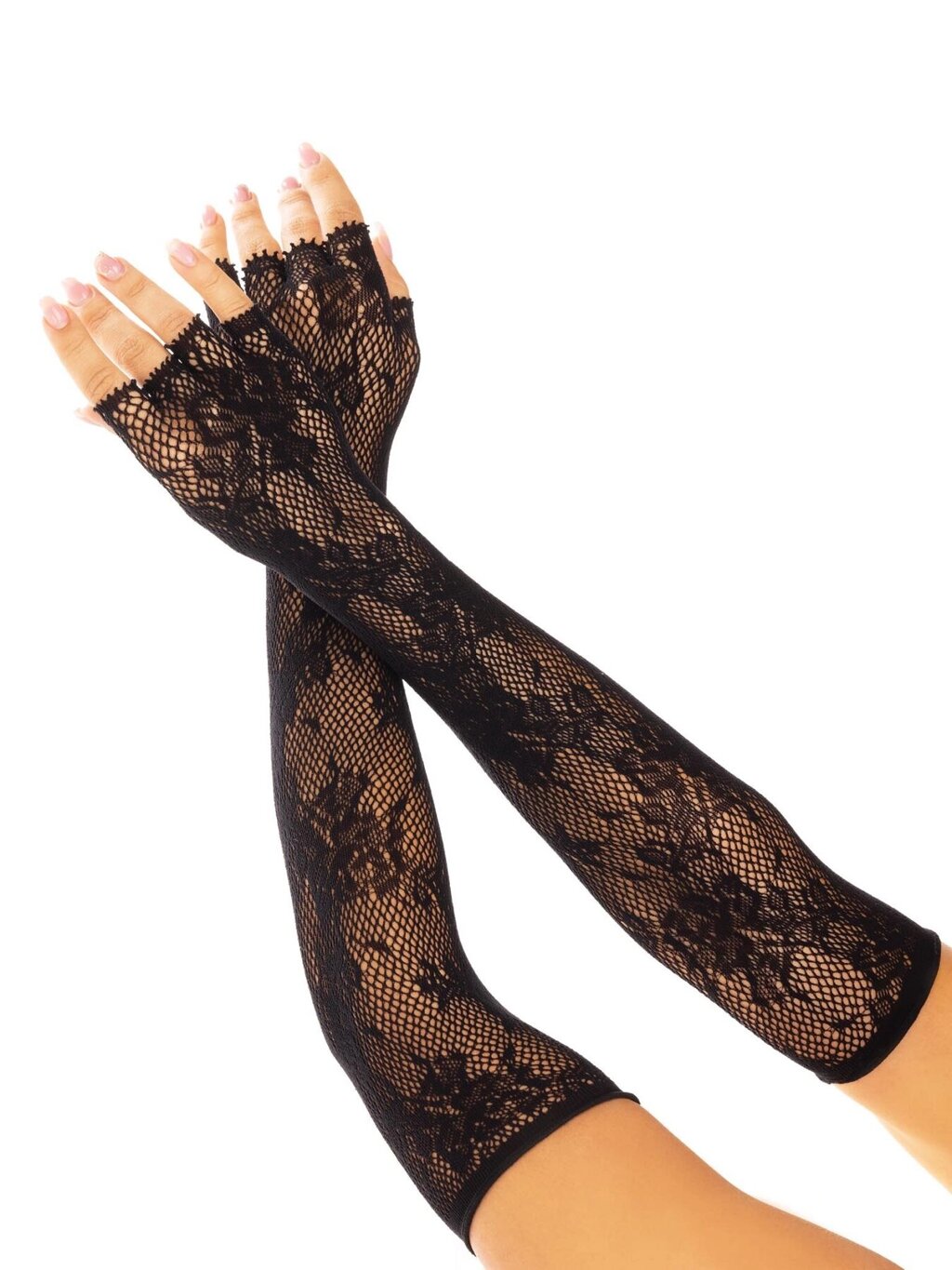 Мітенки Leg Avenue Lace Opera Length Fingerless Gloves Black від компанії Інтернет магазин Персик - фото 1