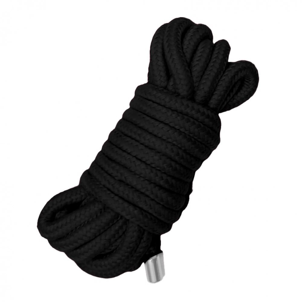 Мотузка для зв'язування 5 метрів, наконечники метал, чорна від компанії Інтернет магазин Персик - фото 1