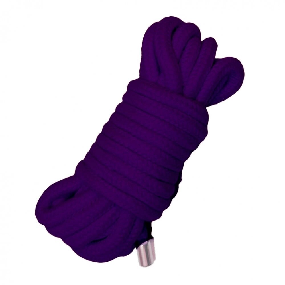 Мотузка для зв'язування 5 метрів, наконечники метал, фіолетова від компанії Інтернет магазин Персик - фото 1