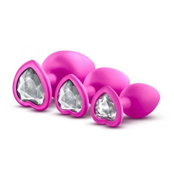 Набір анальних пробок LUXE BLING PLUGS TRAINING KIT PINK від компанії Інтернет магазин Персик - фото 1