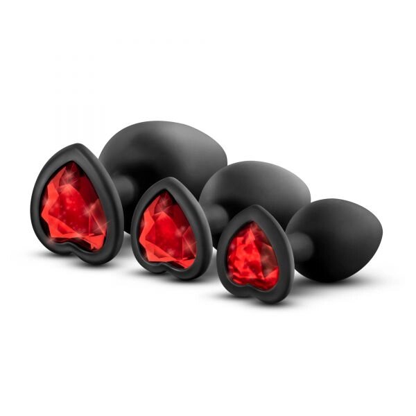 Набір анальних пробок LUXE BLING PLUGS TRAINING KIT RED GEMS від компанії Інтернет магазин Персик - фото 1