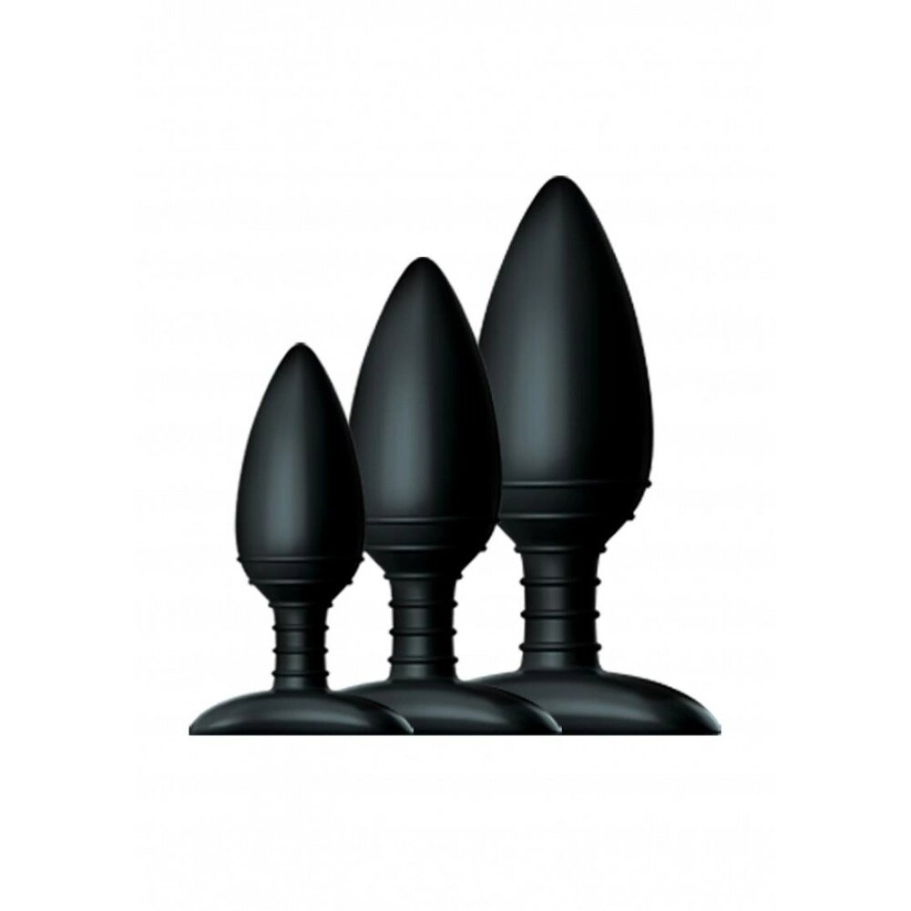 Набір анальних пробок Nexus Butt Plug Trio, 3 шт, чорний від компанії Інтернет магазин Персик - фото 1