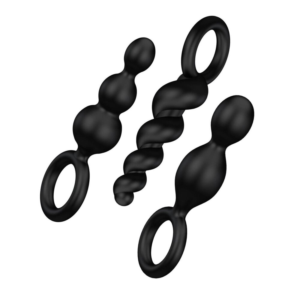 Набір анальних пробок Satisfyer Plugs black (set of 3) від компанії Інтернет магазин Персик - фото 1