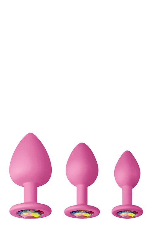 Набір анального трафіку кремнію NS новинок гламурні лопатки тренер рожевий від компанії Інтернет магазин Персик - фото 1