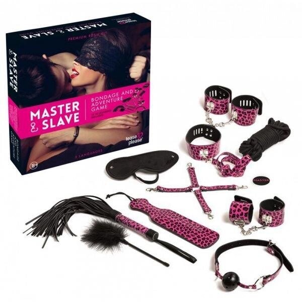 Набір БДСМ 10 предметів Master & Slave, Pink Leopard від компанії Інтернет магазин Персик - фото 1