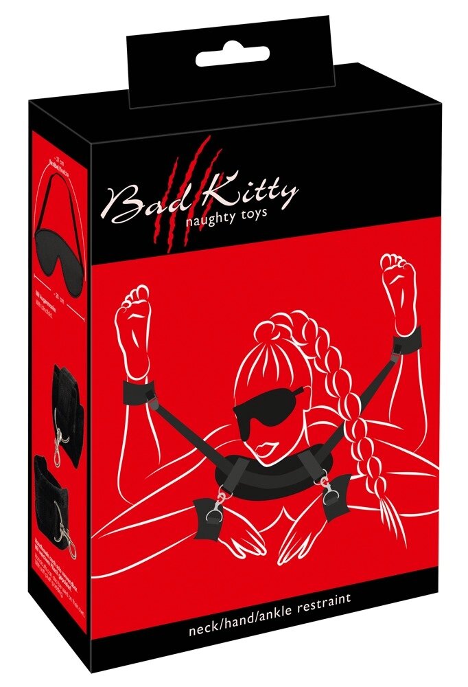 Набір БДСМ Bad Kitty Neck-Wrist-Ankle Res від компанії Інтернет магазин Персик - фото 1