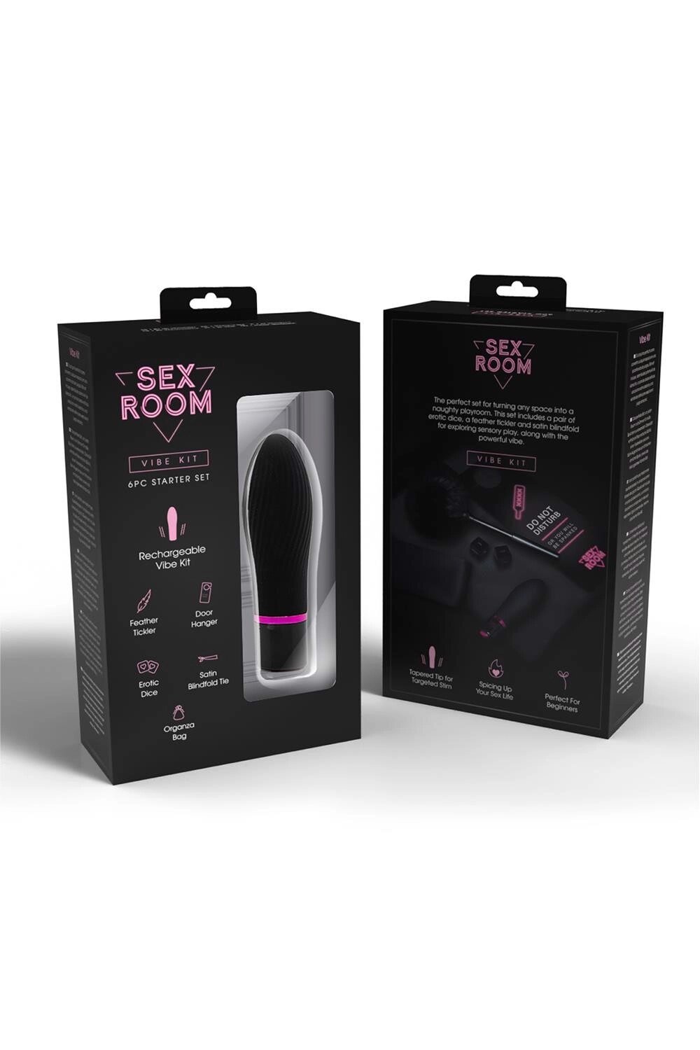 Набір девайсів для секс ігор Dream Toys Sex Room Vibe Kit, 6 предметів, чорний/рожевий від компанії Інтернет магазин Персик - фото 1