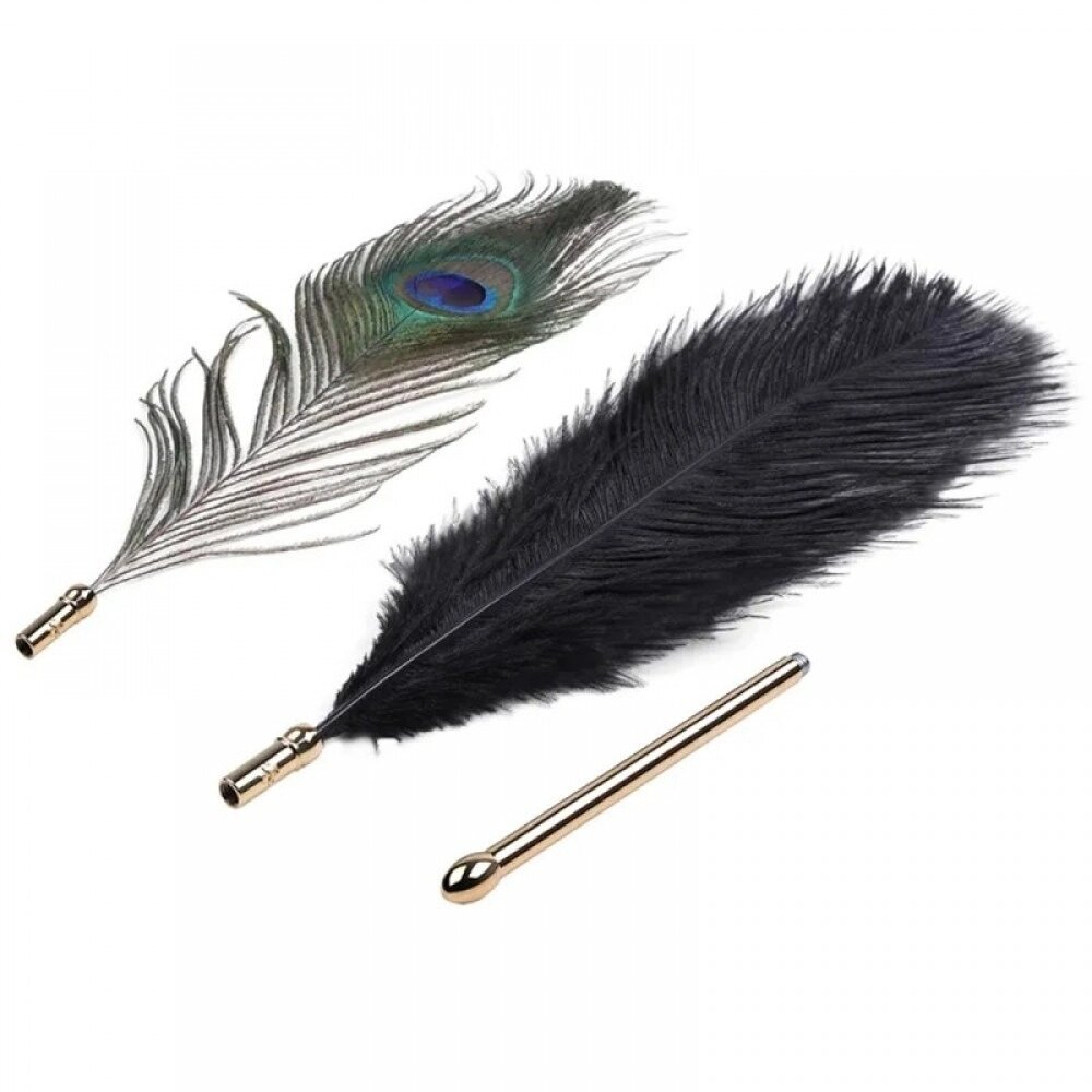 Набір із 2 пір'їнок , Natural Peacock Flirting Feather Tickler від компанії Інтернет магазин Персик - фото 1