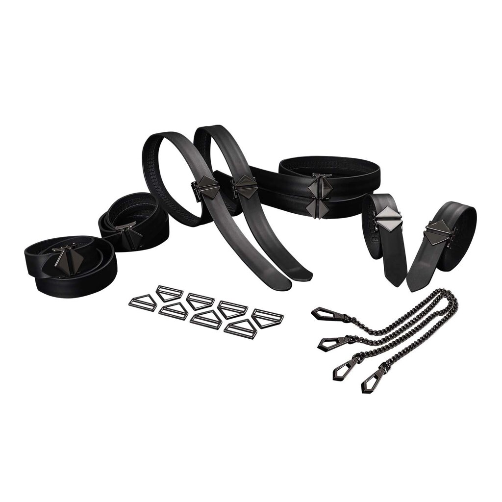 Набір із 8 ременів для зв'язування LOCKINK 8-Bondage-Straps Restraint Set - Black від компанії Інтернет магазин Персик - фото 1