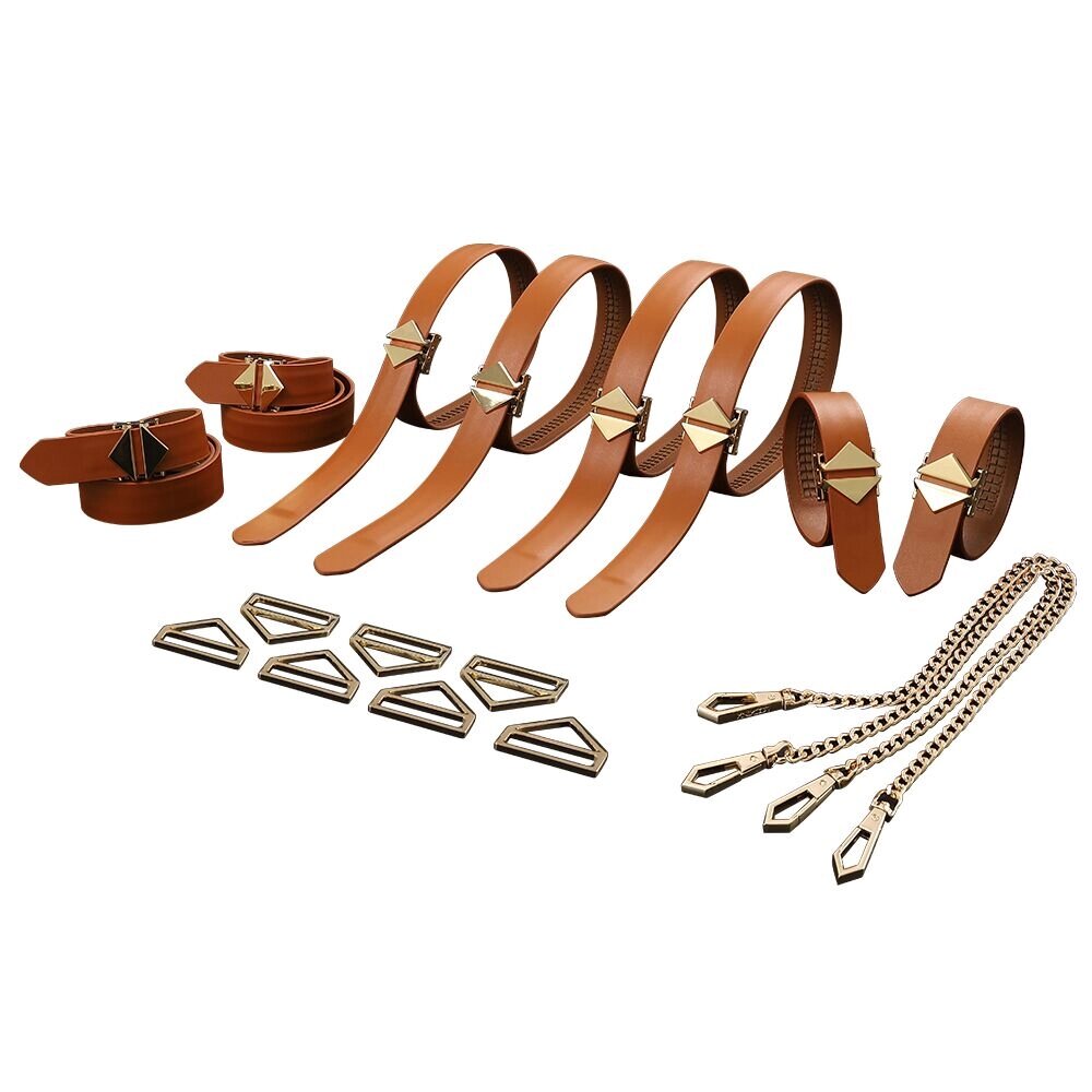 Набір із 8 ременів для зв'язування LOCKINK 8-Bondage-Straps Restraint Set - Brown від компанії Інтернет магазин Персик - фото 1