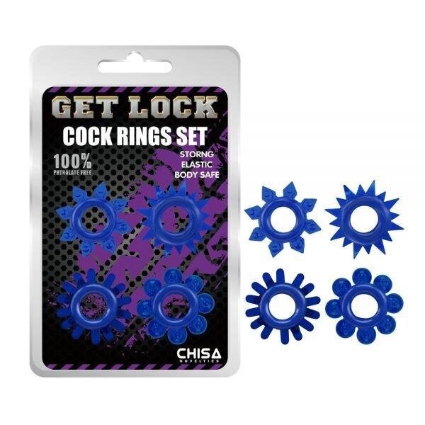 Набір кілець GK Power Cock Rings Set-Blue від компанії Інтернет магазин Персик - фото 1