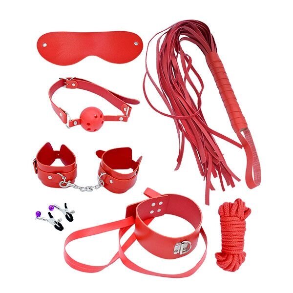 Набір MAI BDSM STARTER KIT Nº 75: батіг, кляп, наручники, маска, нашийник з повідцем, мотузка, затискачі від компанії Інтернет магазин Персик - фото 1