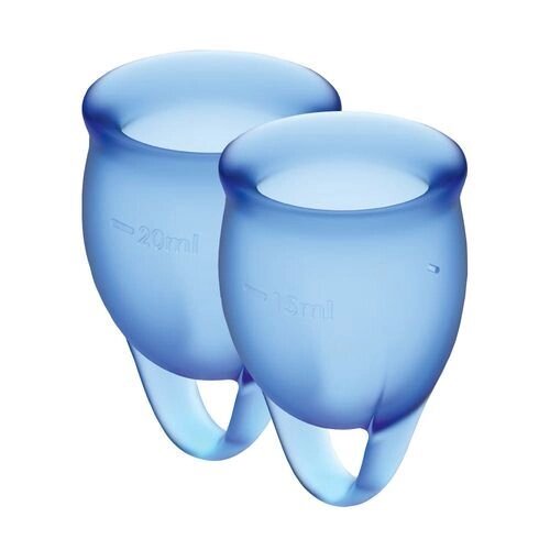 Набір менструальних чаш Satisfyer Feel Confident (dark blue) (м'ята упаковка!!) від компанії Інтернет магазин Персик - фото 1