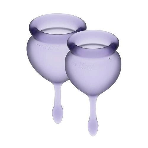 Набір менструальних чаш Satisfyer Feel Good (lila), 15мл і 20мл, мішечок для зберігання від компанії Інтернет магазин Персик - фото 1