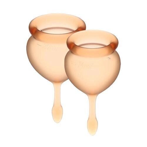 Набір менструальних чаш Satisfyer Feel Good (orange), 15мл і 20мл, мішечок для зберігання від компанії Інтернет магазин Персик - фото 1