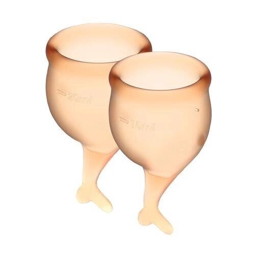 Набір менструальних чаш Satisfyer Feel Secure (orange), 15мл і 20мл, мішечок для зберігання від компанії Інтернет магазин Персик - фото 1