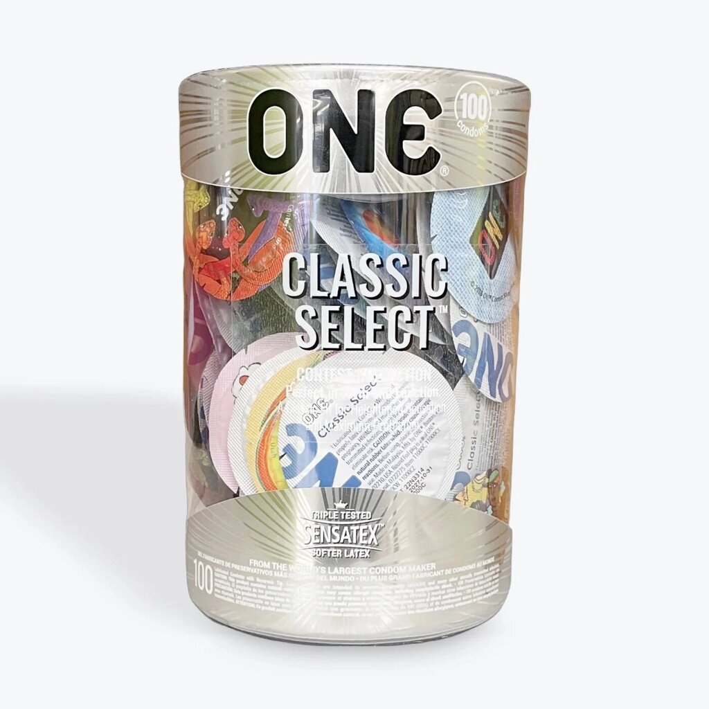 Набір презервативів ONE Classic Select - Contest Collection 100 шт, мегапак тюб від компанії Інтернет магазин Персик - фото 1