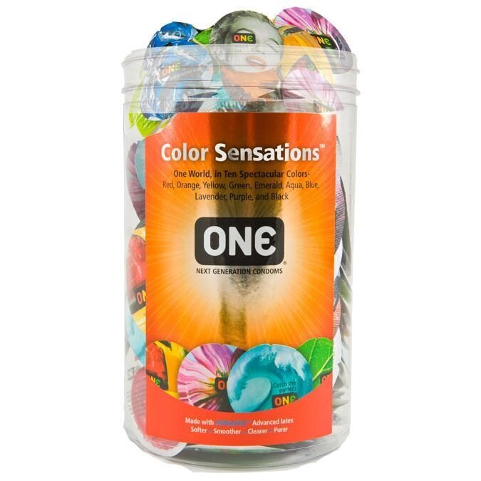 Набір презервативів ONE Color Sensations 100 шт, мегапак тюб від компанії Інтернет магазин Персик - фото 1